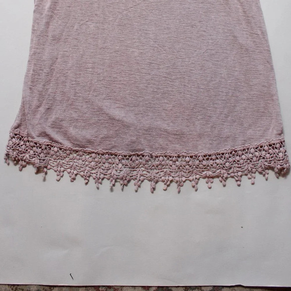 Nordstrom Bobeau Blush Laced Trimmed Knit Sleeveless Blouse - Picture 6 of 6